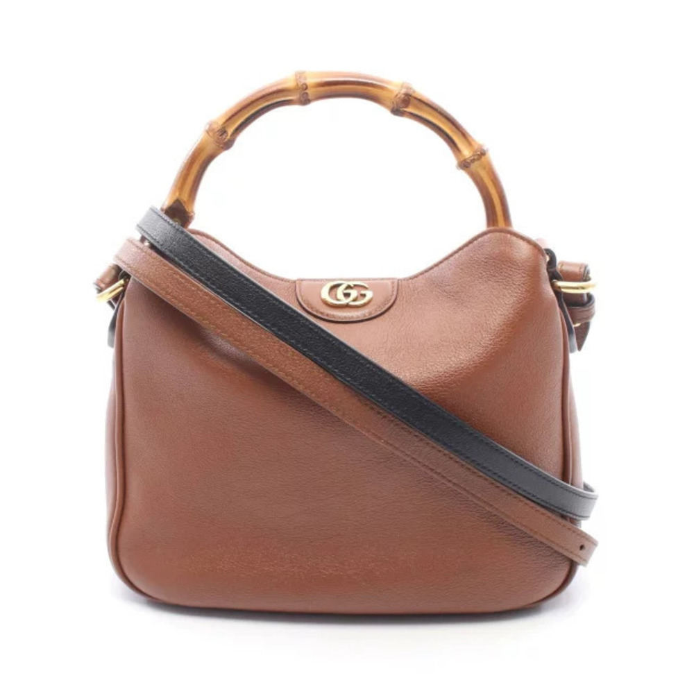 Gucci Bamboo Diana Handbag Leather Brown
